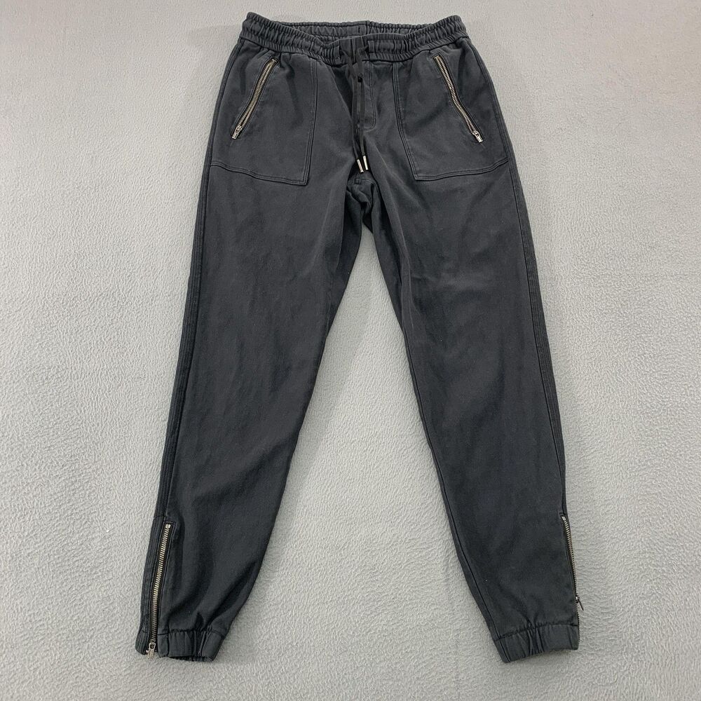 Athleta Pants Womens 2 Gray Farallon Pant Jogger Twill Elastic Waist Zip Pockets